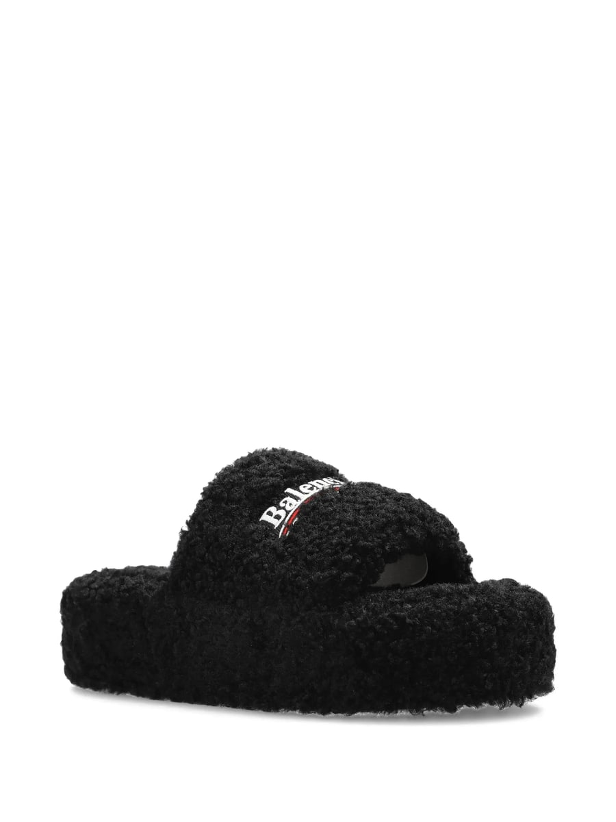 Balenciaga Balenciaga Logo-embroidered Platform Sandals, view 5