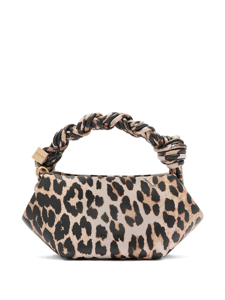 Ganni Ganni Leopard Grained Mini Bou Bag, view 2
