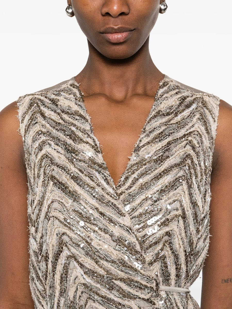 Brunello Cucinelli Brunello Cucinelli Sequin Chevron Knitwear, view 3
