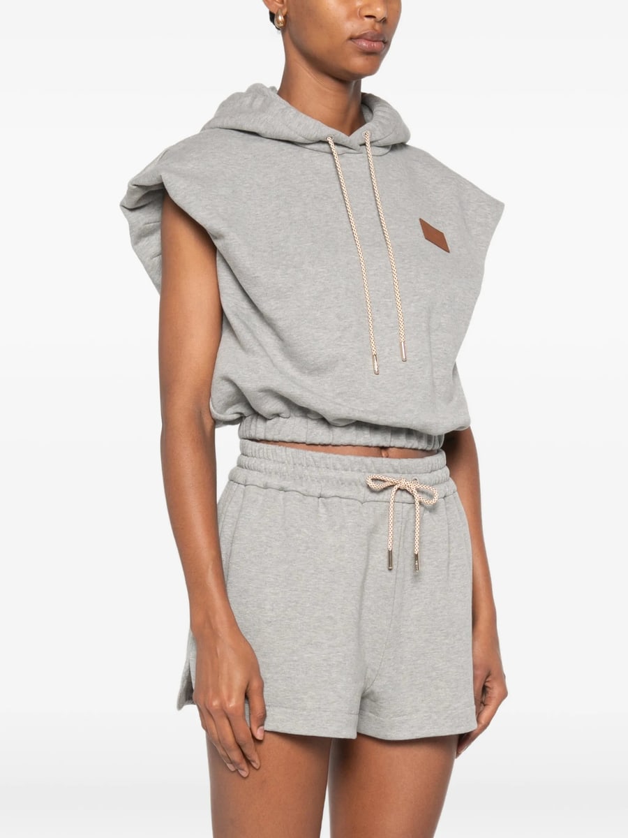Fendi Fendi Logo-patch Sleeveless Hoodie, view 3
