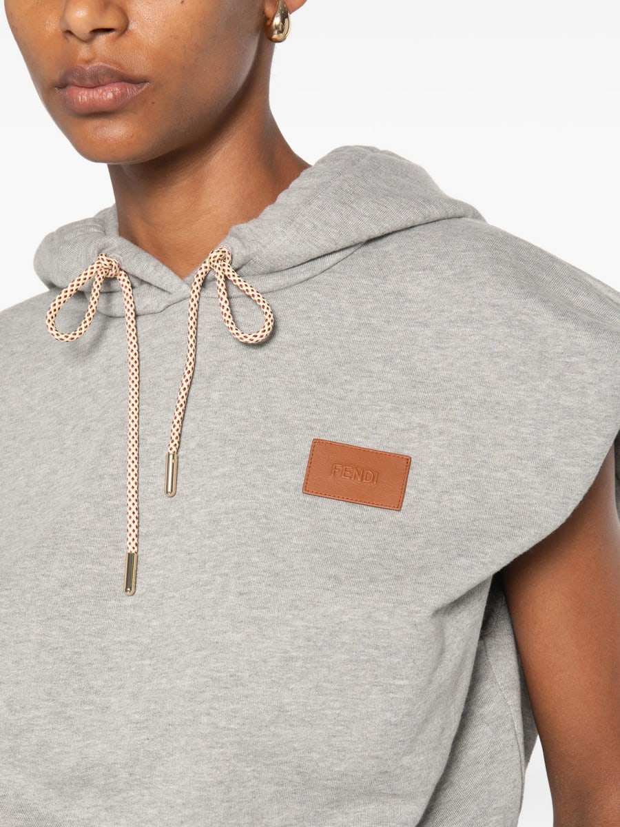 Fendi Fendi Logo-patch Sleeveless Hoodie, view 5