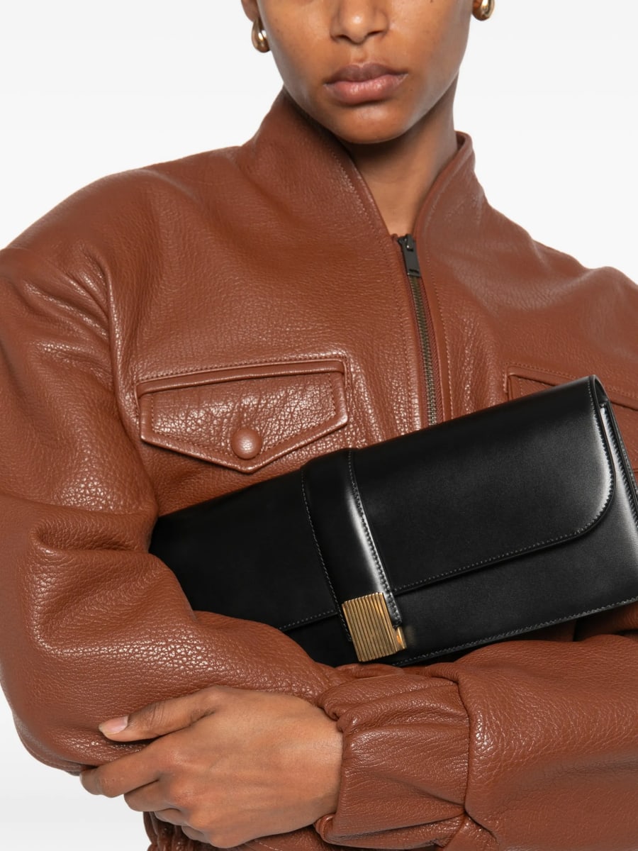 Khaite Khaite Blake Leather Flap-top Clutch Bag, view 4
