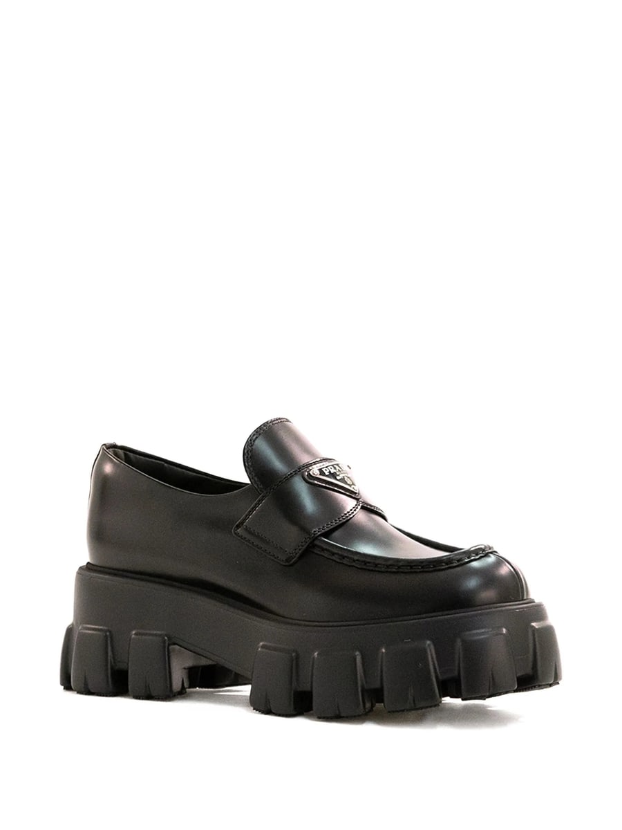 Prada Prada Monolith Brushed Leather Loafers, view 2