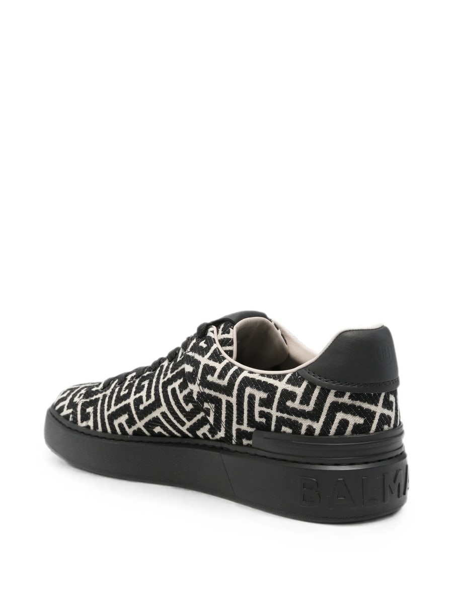 Balmain Balmain Monogram Logo-embossed Sneakers, view 4