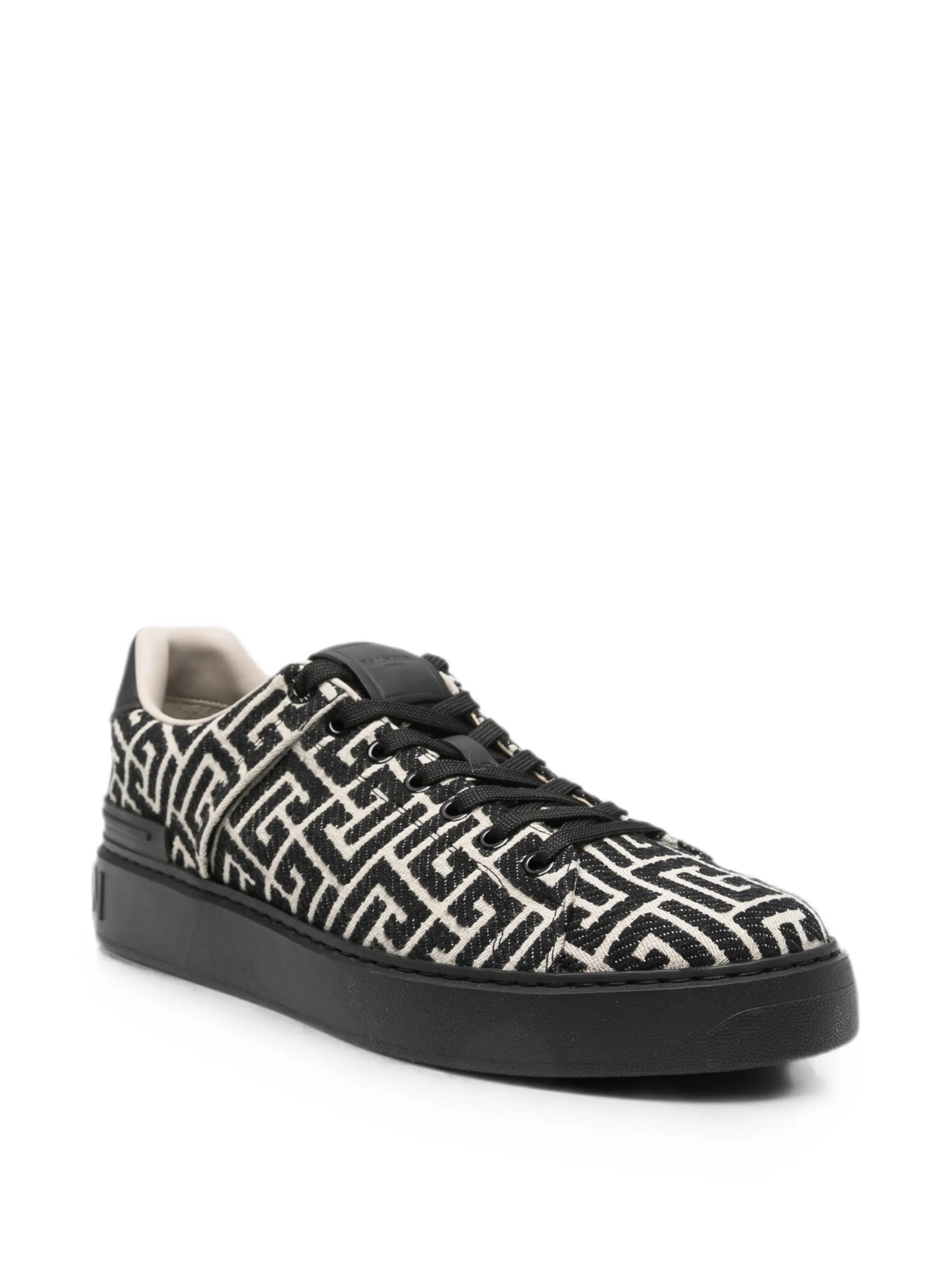 Balmain Balmain Monogram Logo-embossed Sneakers, view 2