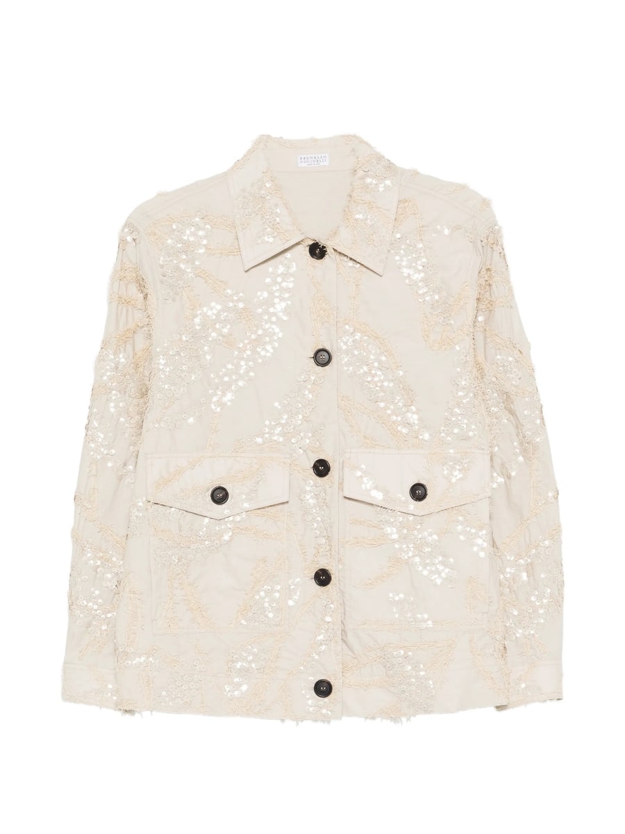 Brunello Cucinelli Brunello Cucinelli Sequin-embellished Front-pocket Jacket