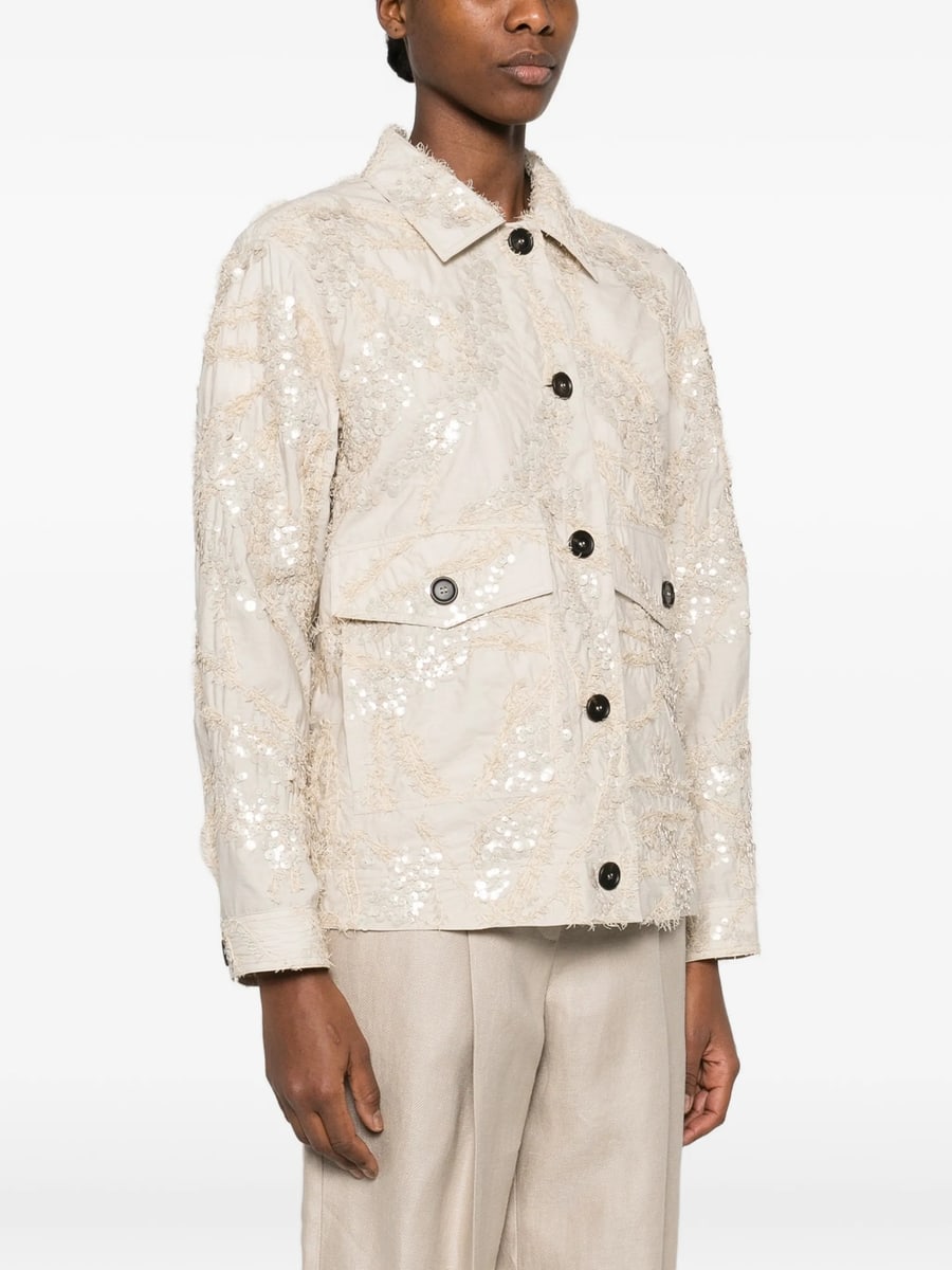 Brunello Cucinelli Brunello Cucinelli Sequin-embellished Front-pocket Jacket, view 3