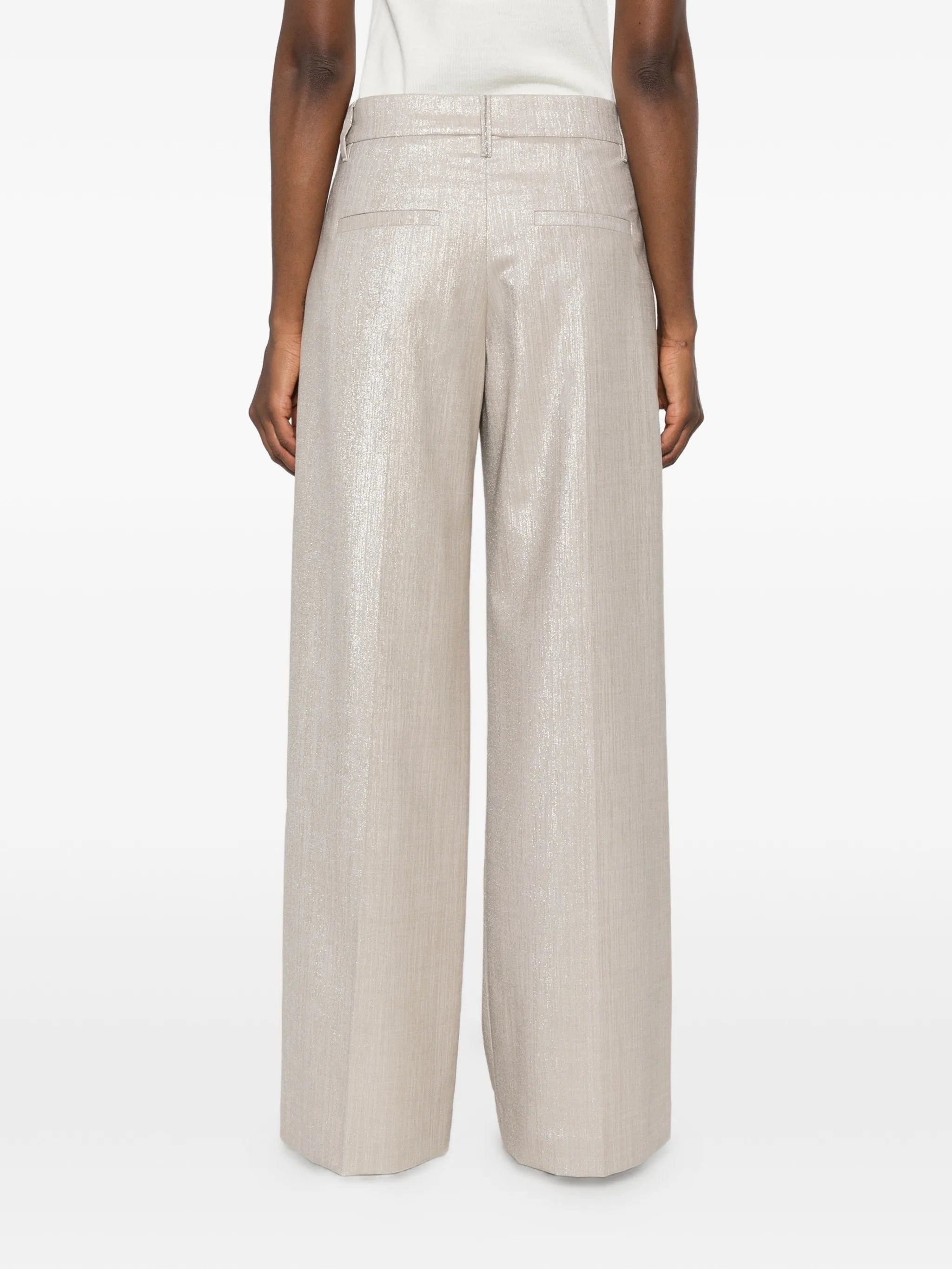Brunello Cucinelli Brunello Cucinelli Shimmer-effect Pleated Trousers, view 2