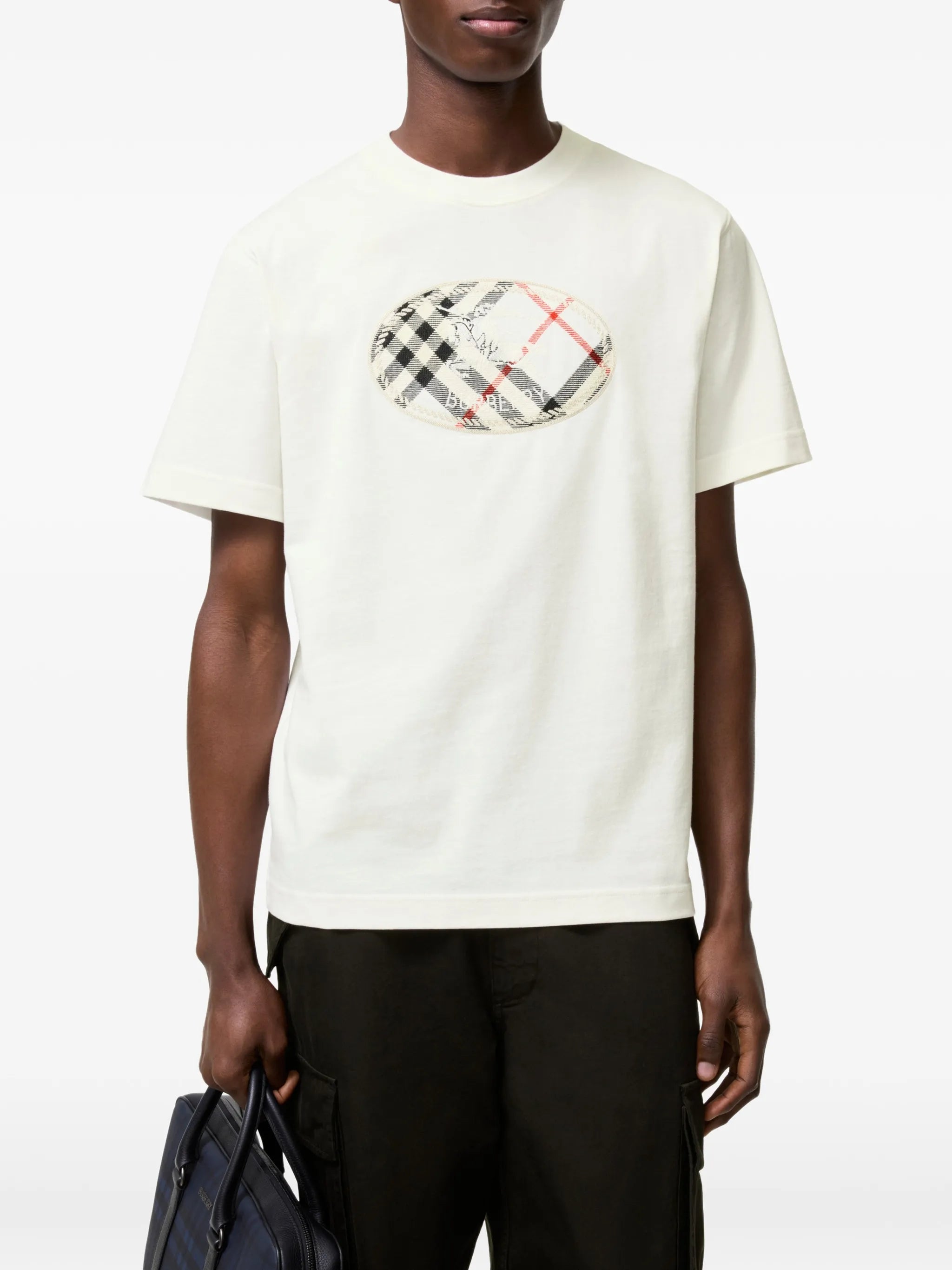 Burberry Burberry Check Knight Stamp Cotton T-shirt, view 2