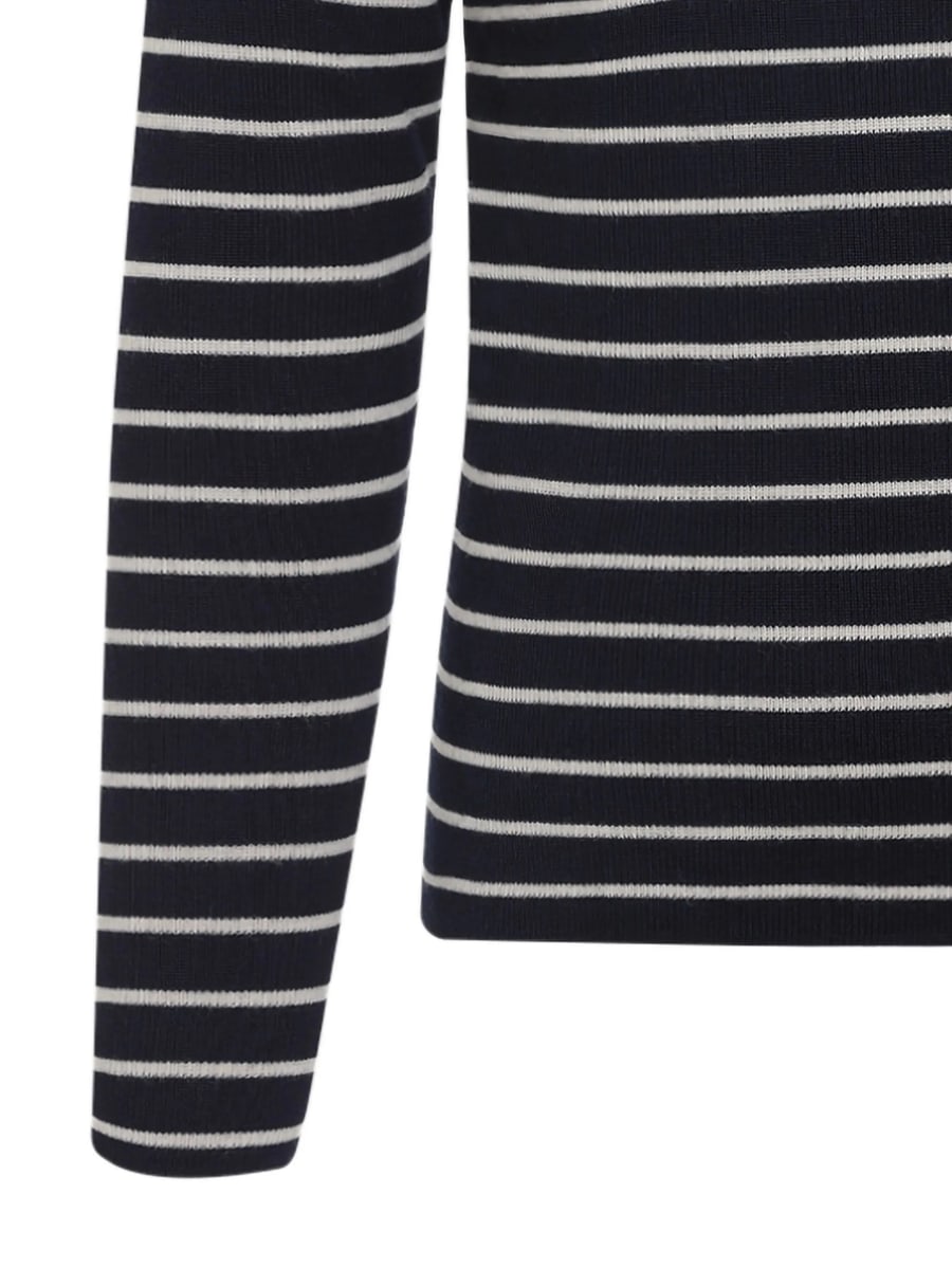 Prada Prada Striped Wool Crew-neck Sweater, view 5