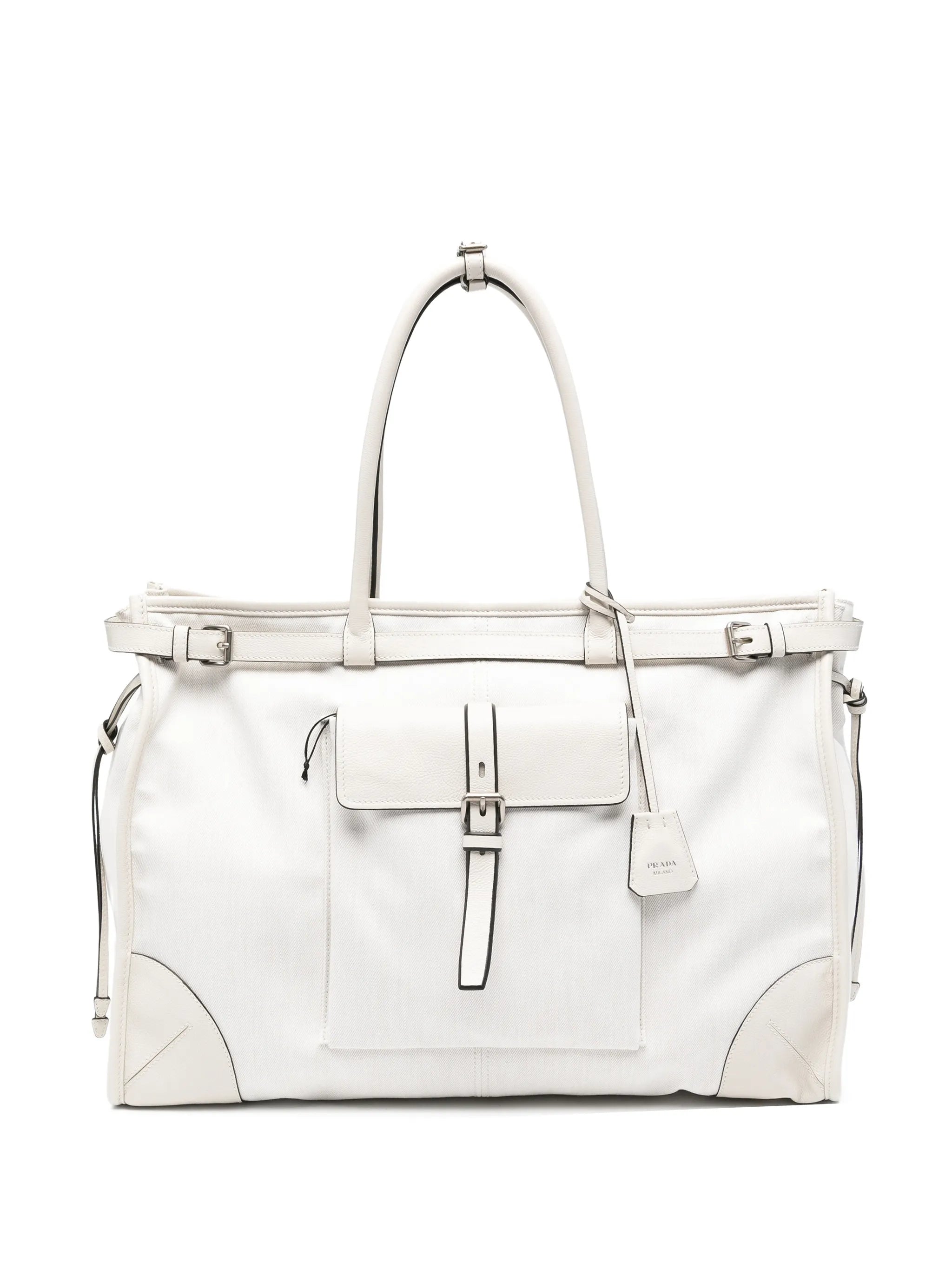 Prada Prada Bonnie Denim And Leather Tote Bag