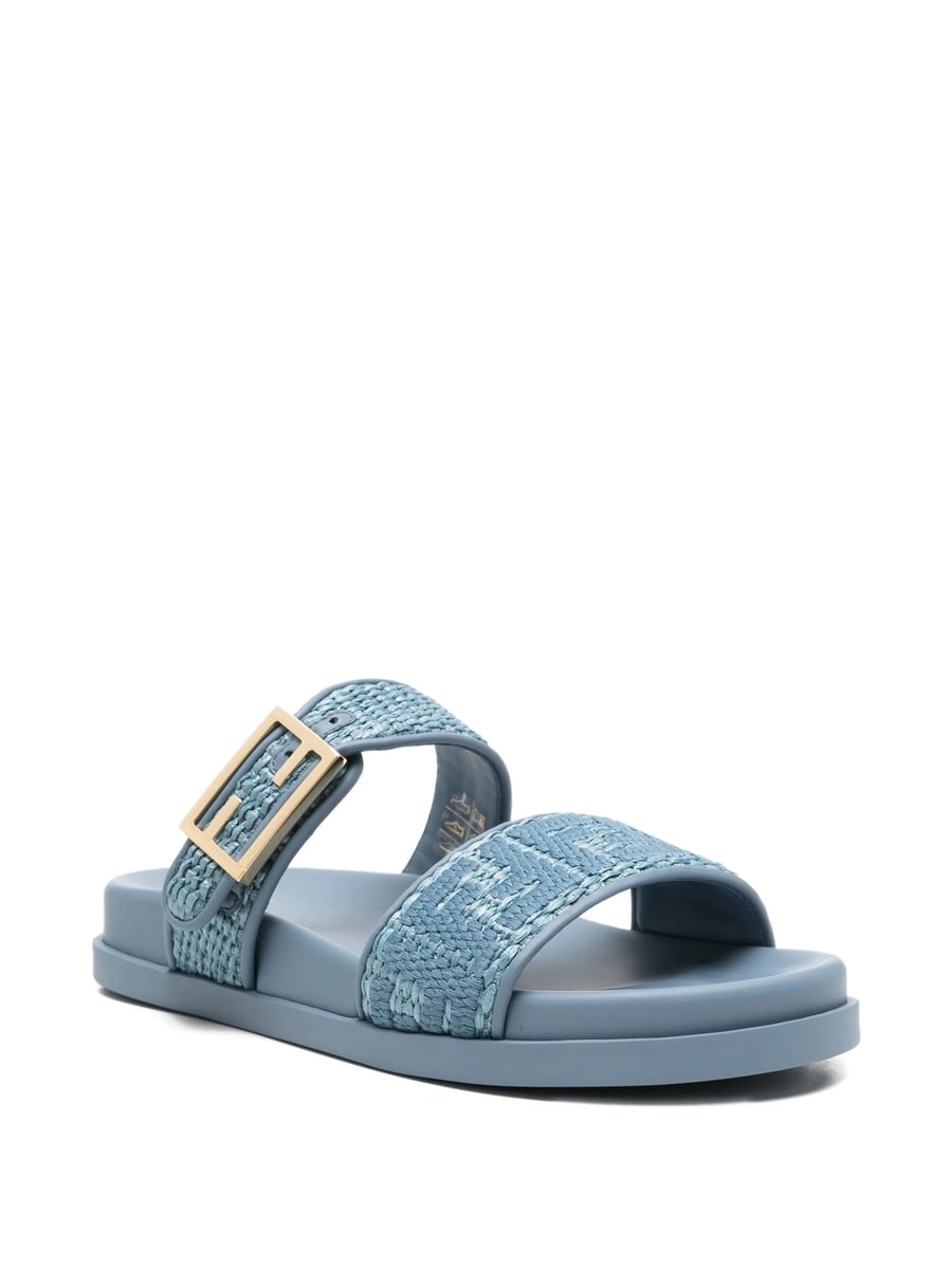 Fendi Fendi Feel Slide Buckled Flat Sandals, view 3