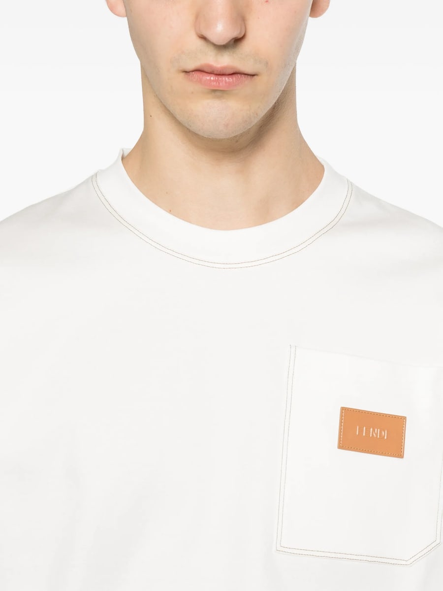 Fendi Fendi Logo-patch T-shirt, view 3