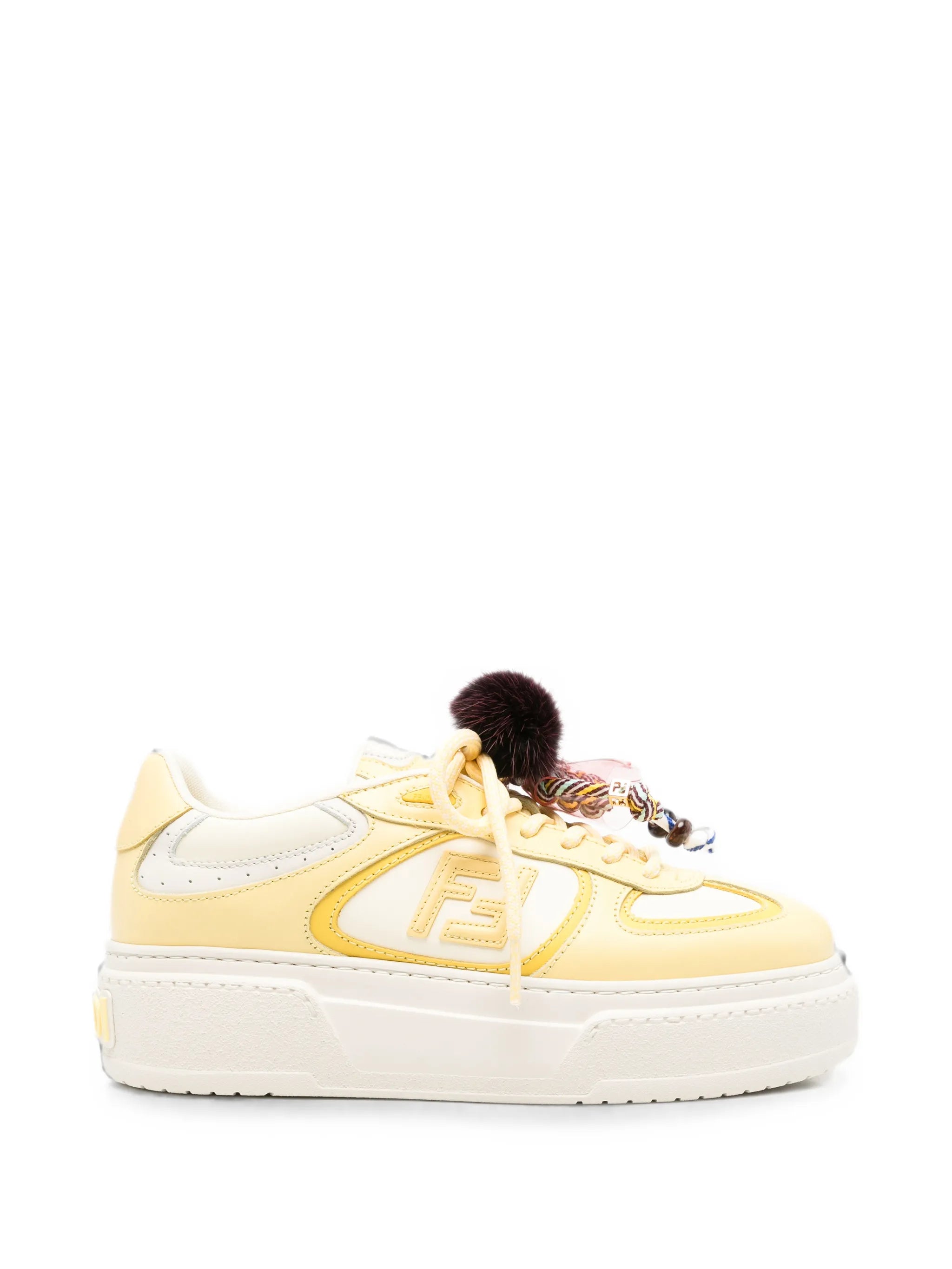 Fendi Fendi Match Pompom-embellished Platform Sneakers