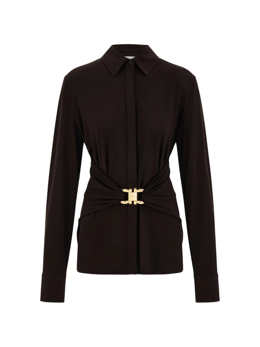 Ferragamo Ferragamo Viscose Shirt With Gathered Waist