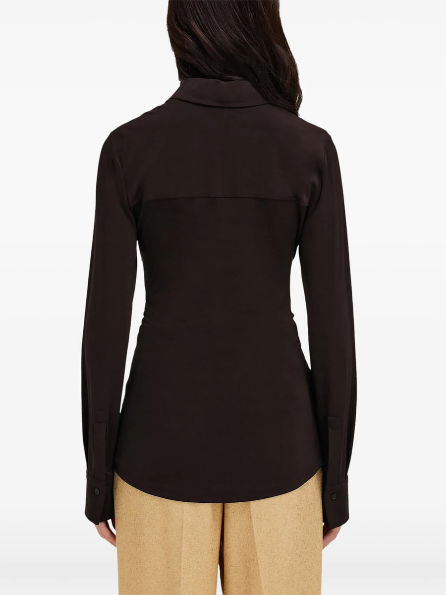 Ferragamo Ferragamo Viscose Shirt With Gathered Waist, view 5