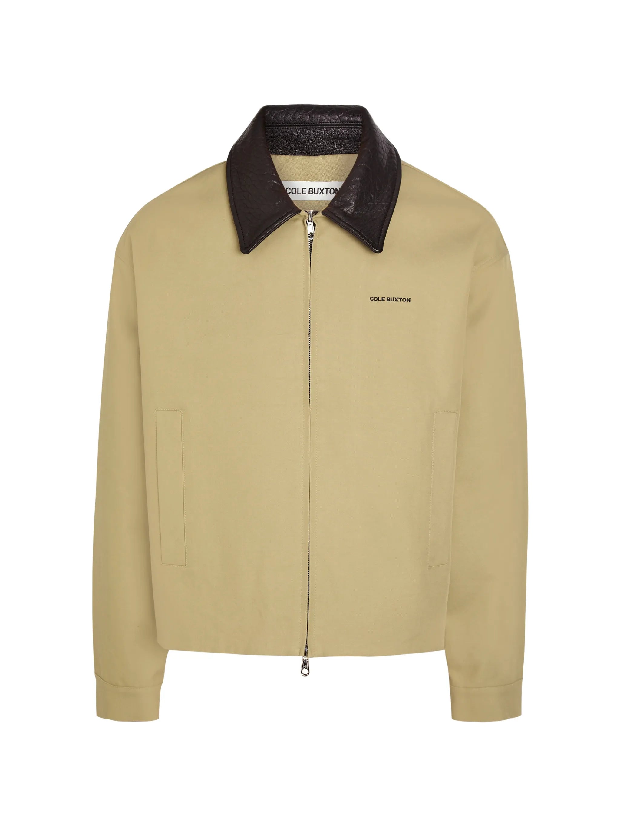 Cole Buxton Cole Buxton Leather-collar Logo-print Jacket