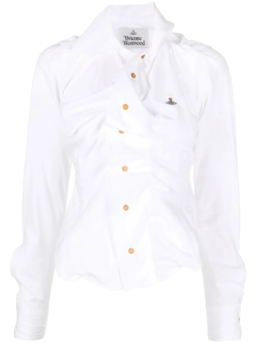 Vivienne Westwood Vivienne Westwood Draped Orb-embroidered Shirt