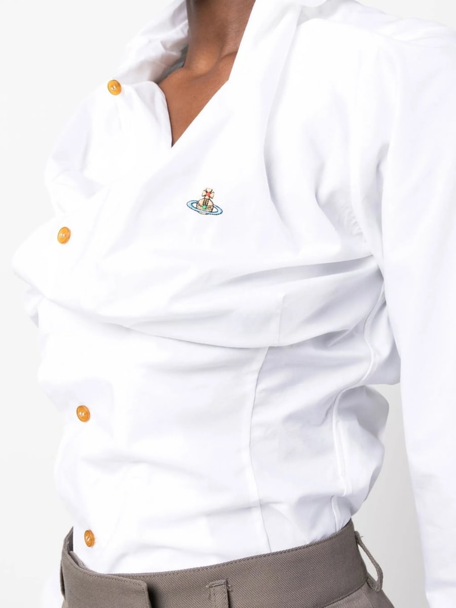 Vivienne Westwood Vivienne Westwood Draped Orb-embroidered Shirt, view 2