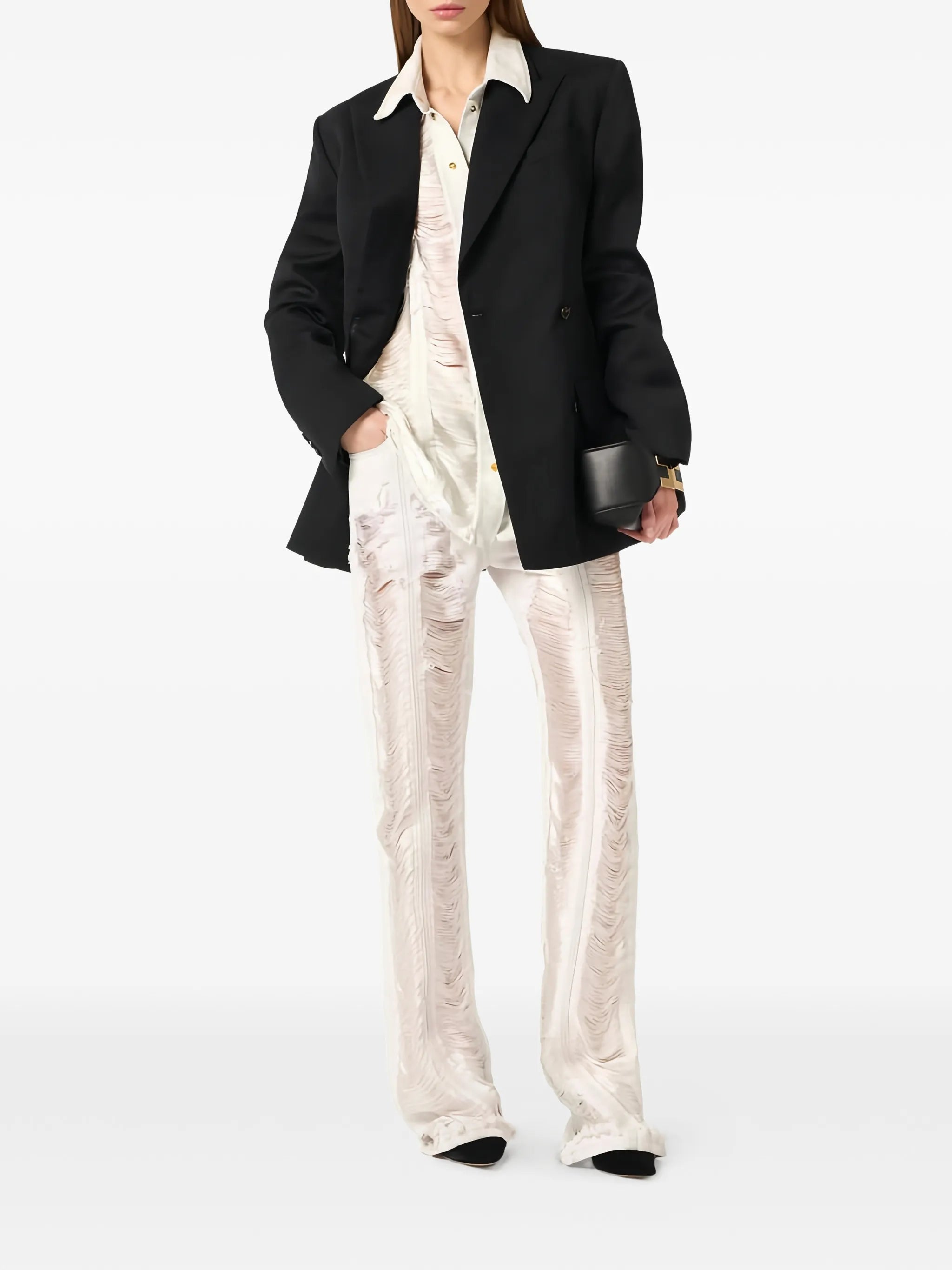 Elisabetta Franchi Elisabetta Franchi Palazzo Jeans With Fringes, view 2