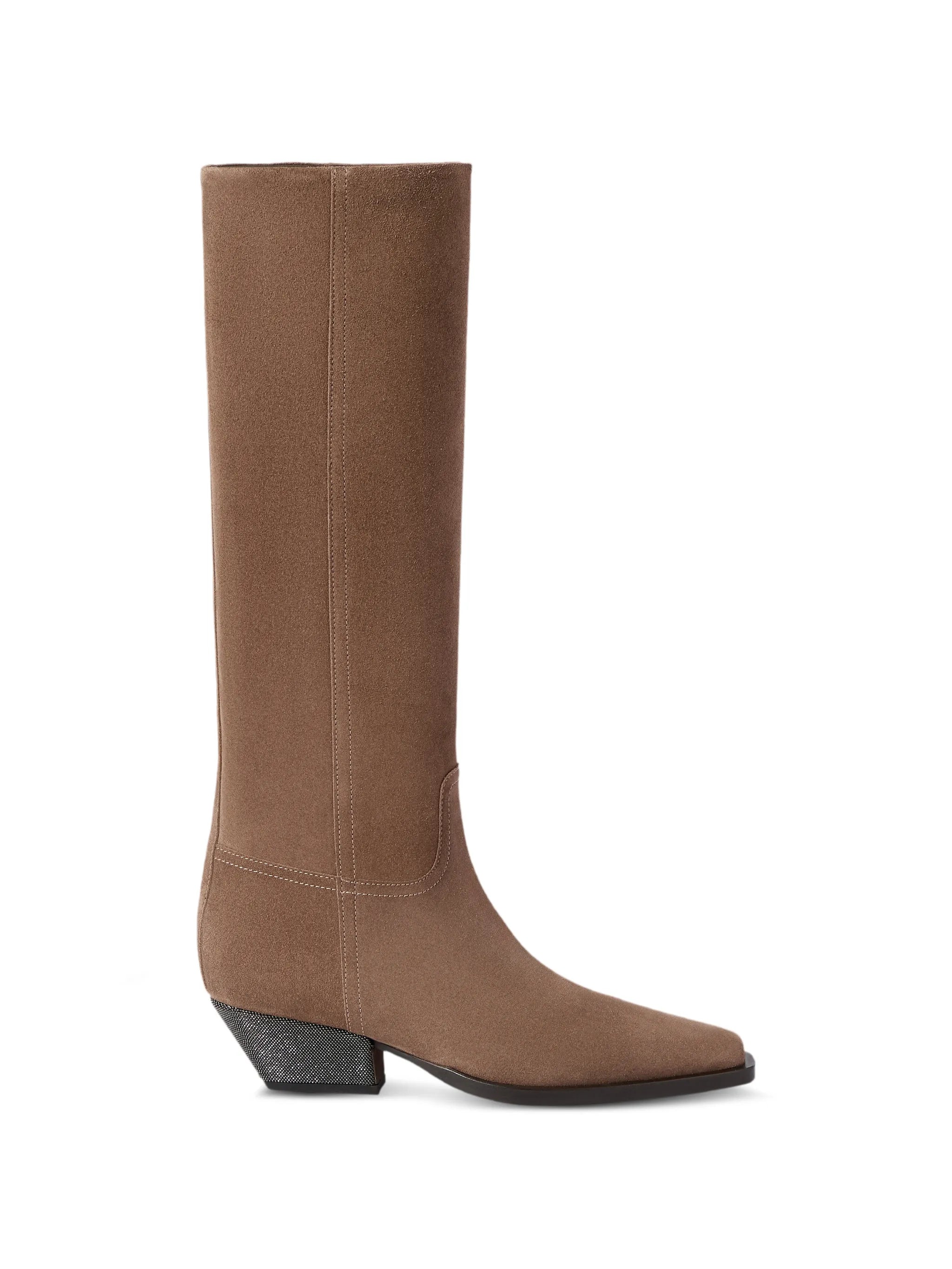 Brunello Cucinelli Brunello Cucinelli Suede Boots With Precious Heel