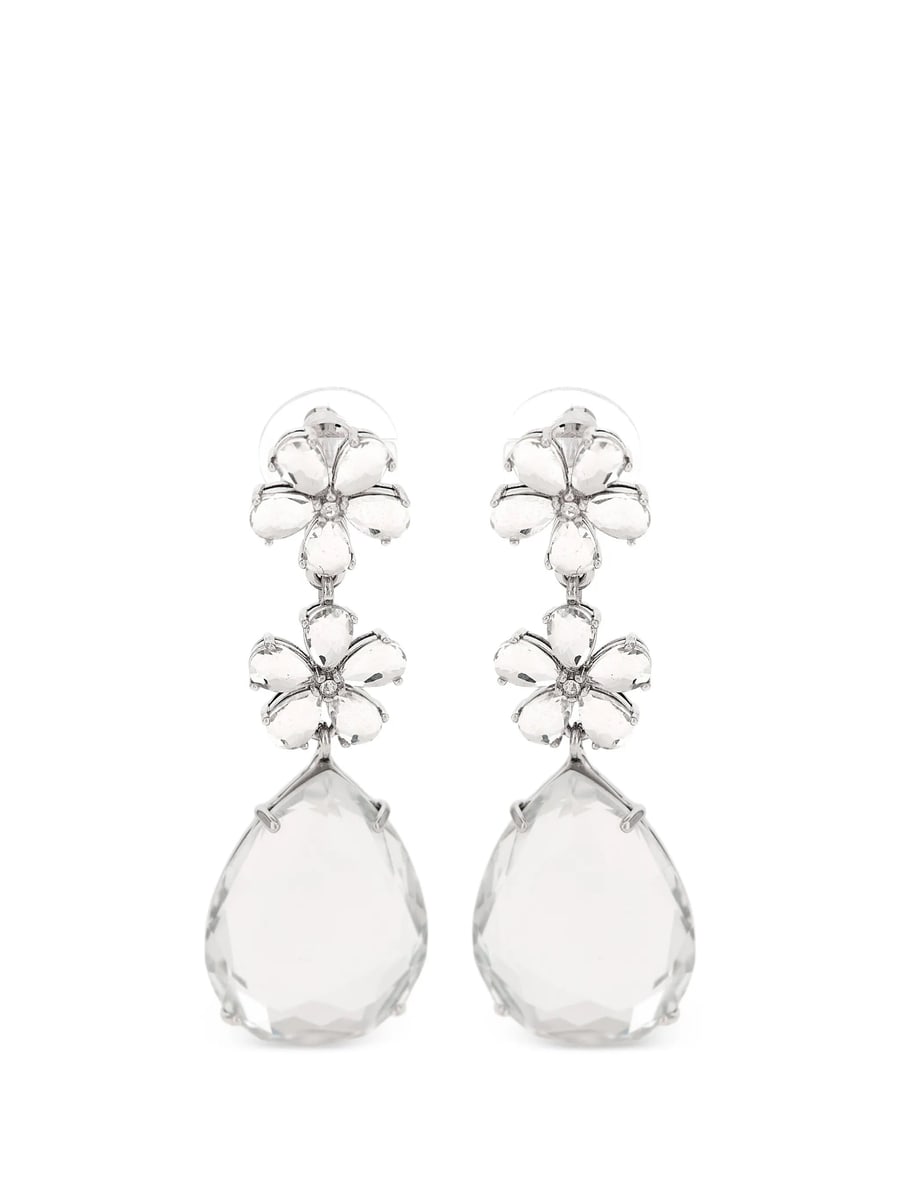 self-portrait Self-portrait Crystal-flower Tiered Earrings
