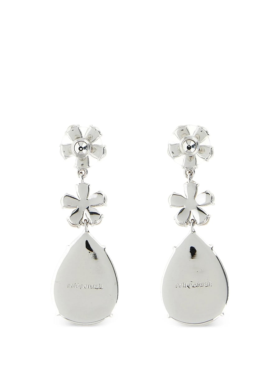 self-portrait Self-portrait Crystal-flower Tiered Earrings, view 2