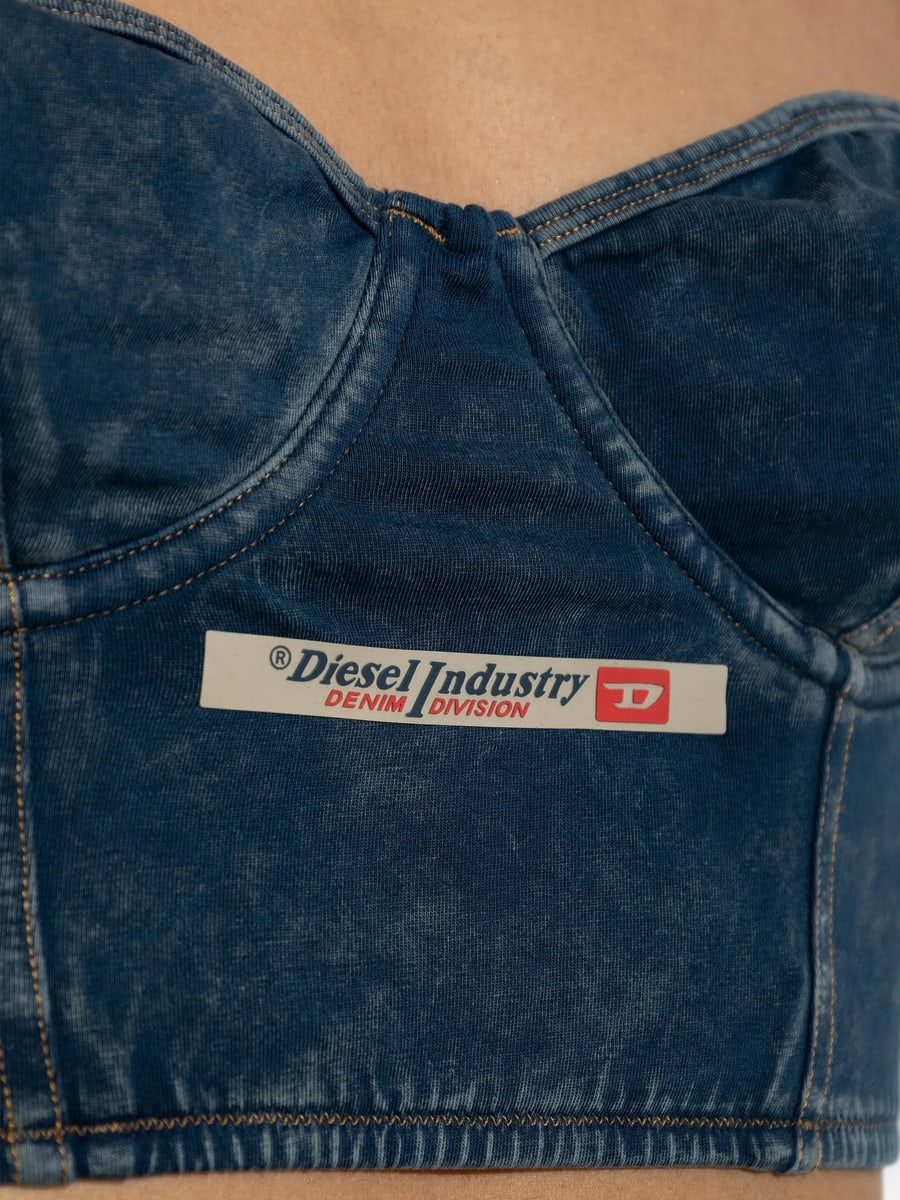 Diesel Diesel Sheila-Dnm Logo-patch Bra, view 3