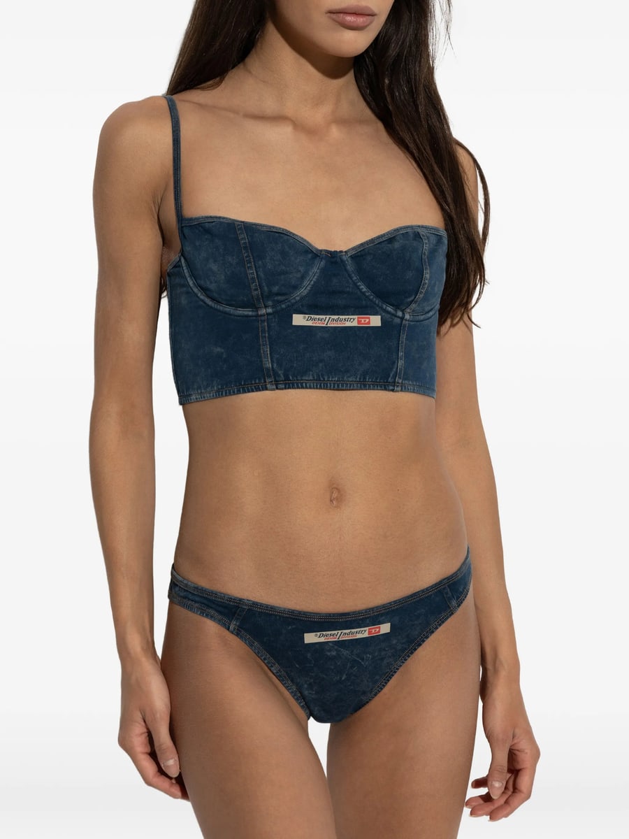 Diesel Diesel Sheila-Dnm Logo-patch Bra, view 4