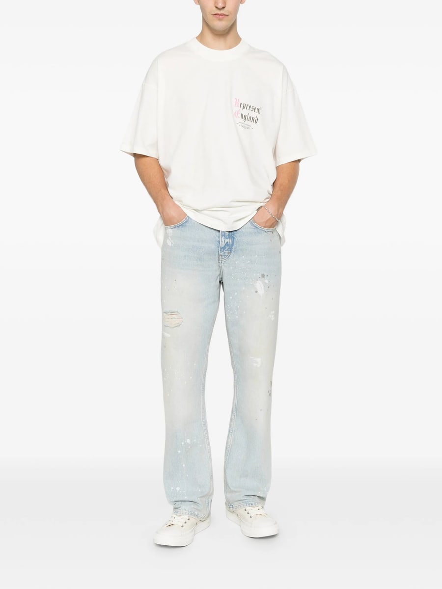 Represent Represent Paint-splatter Distressed Jeans, view 2