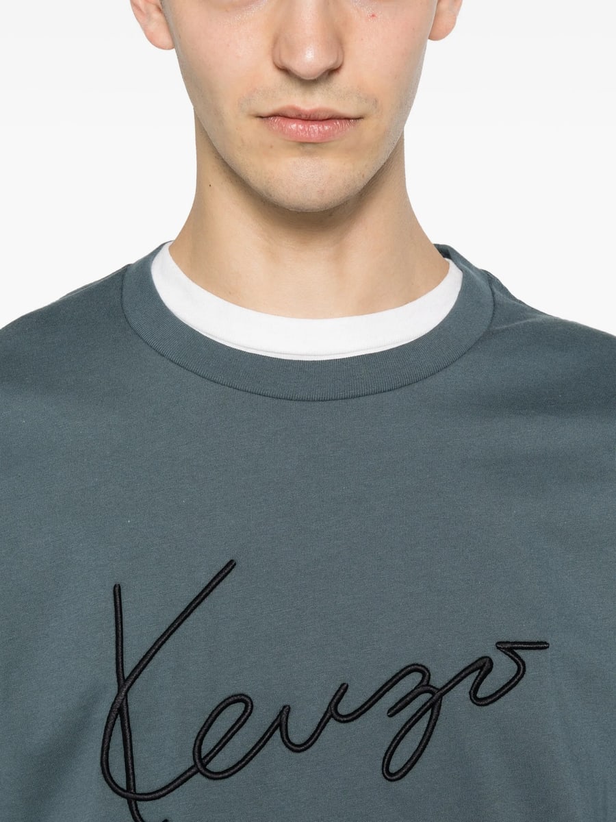 Kenzo Kenzo Logo-embroidered T-shirt, view 4