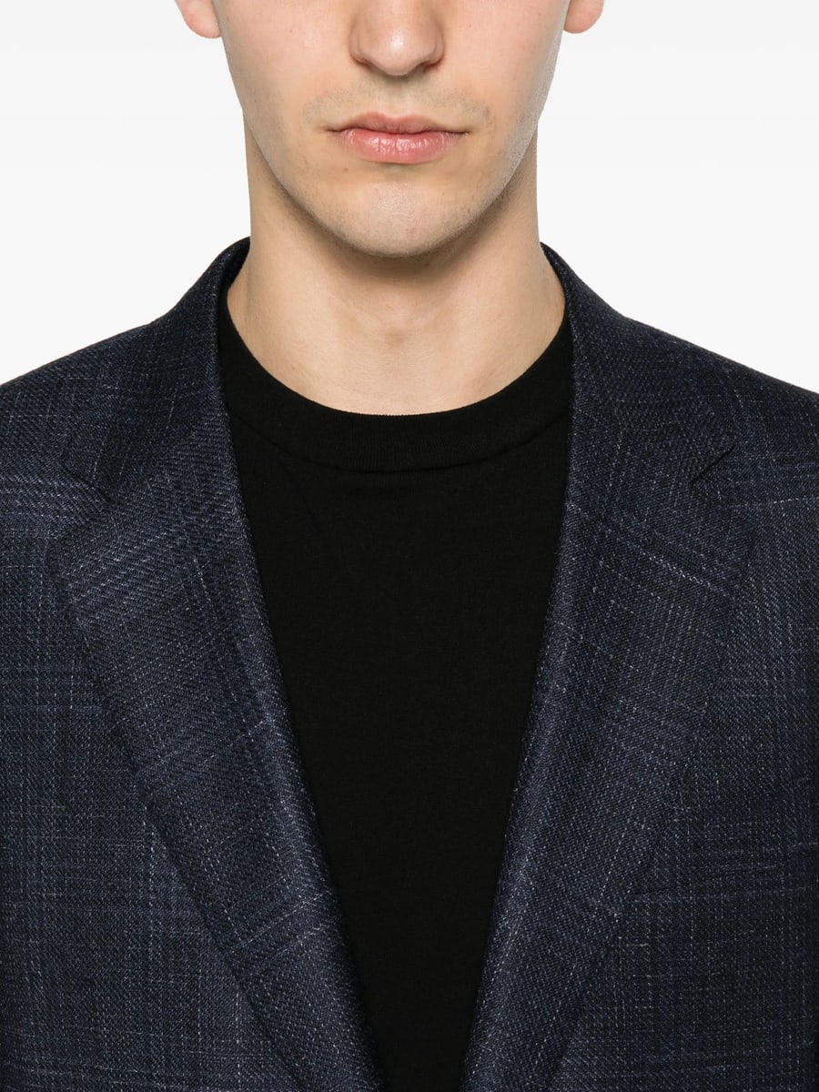 Canali Canali Check-pattern Notched-lapel Blazer, view 2