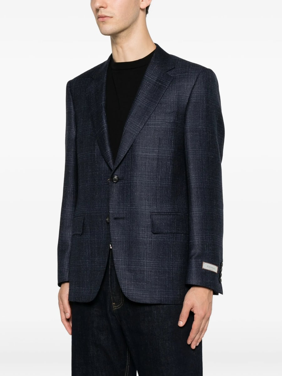 Canali Canali Check-pattern Notched-lapel Blazer, view 3