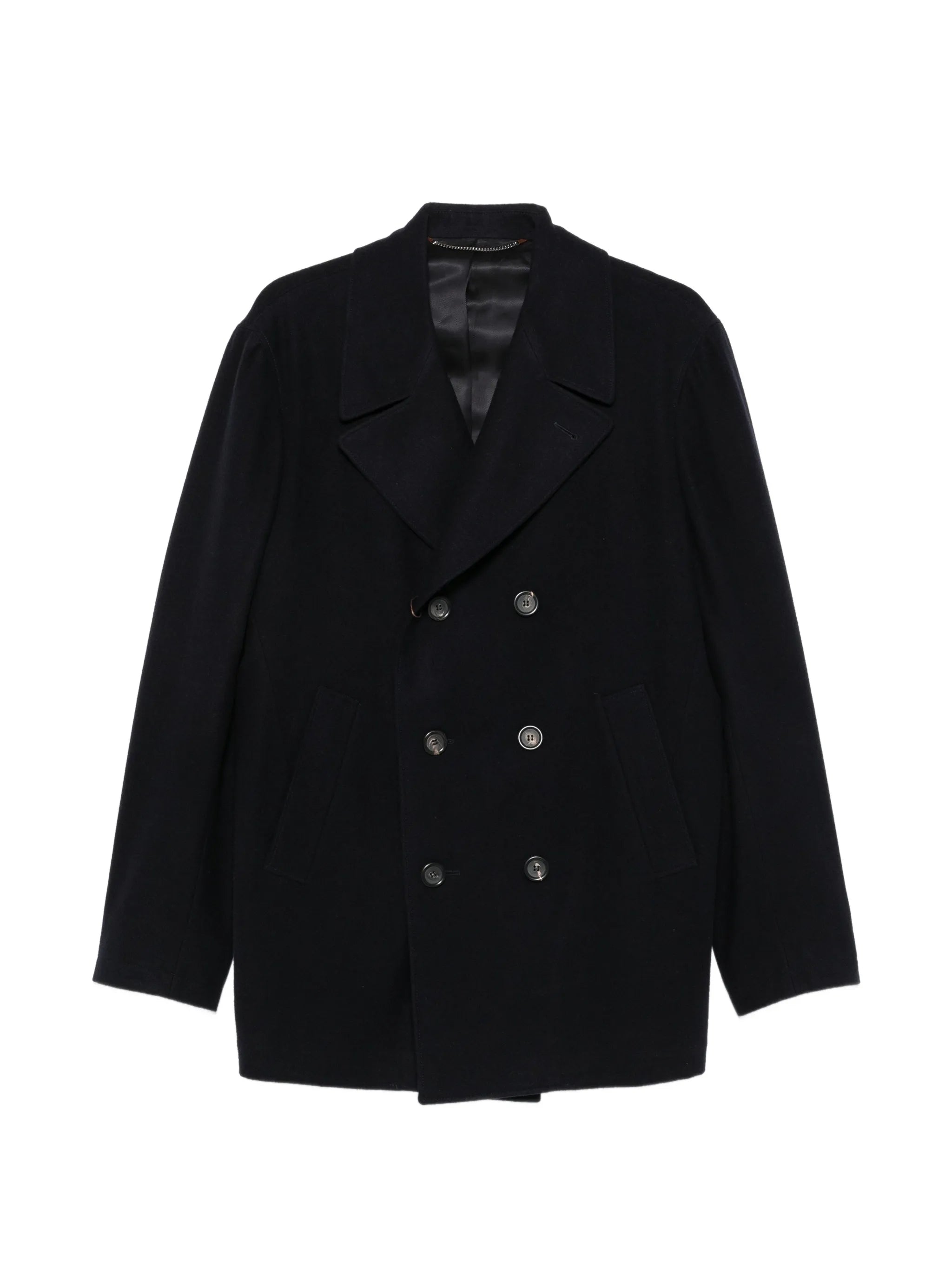 Canali Canali Logo-patch Double-breasted Peacoat