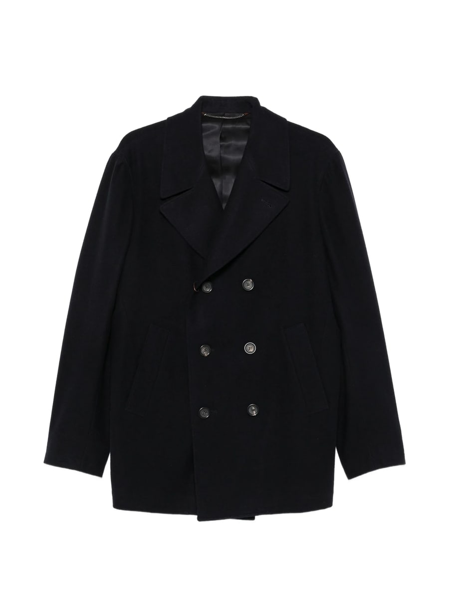 Canali Canali Logo-patch Double-breasted Peacoat