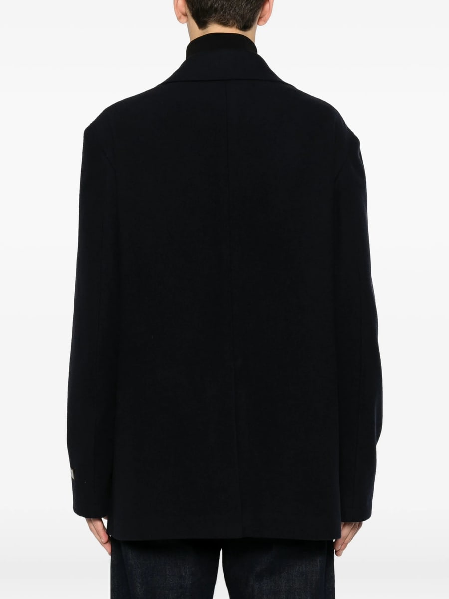 Canali Canali Logo-patch Double-breasted Peacoat, view 5