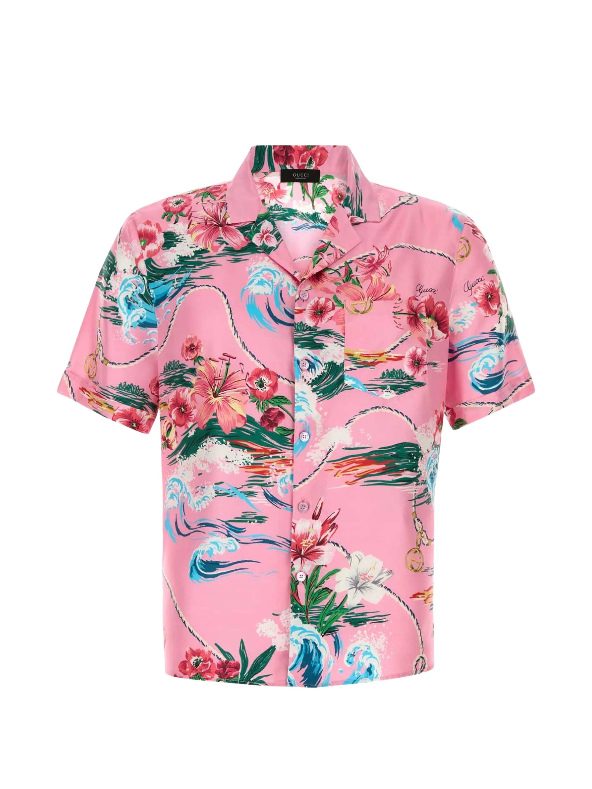 Gucci Gucci Printed Twill Bowling Shirt