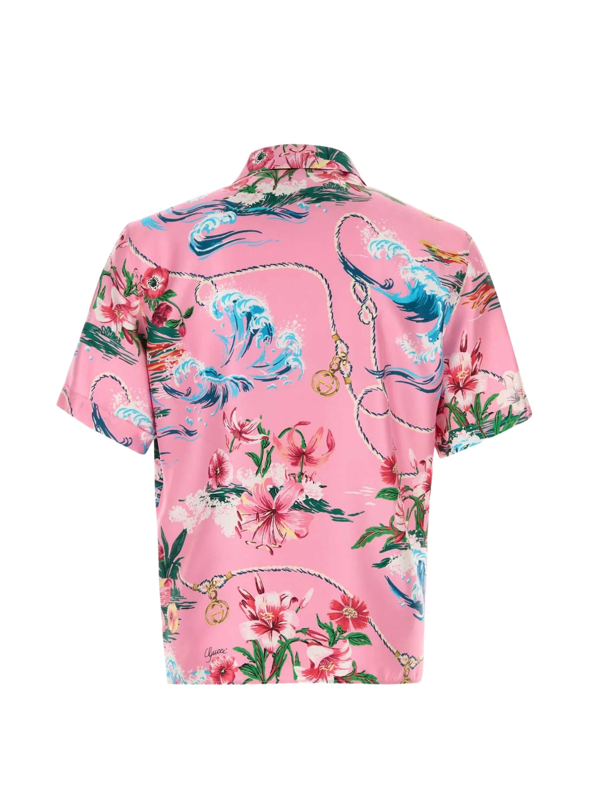 Gucci Gucci Printed Twill Bowling Shirt, view 2
