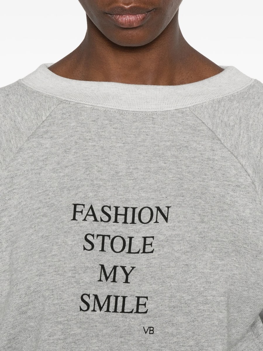 Victoria Beckham Victoria Beckham Slogan-print Raglan-sleeve Sweatshirt, view 3