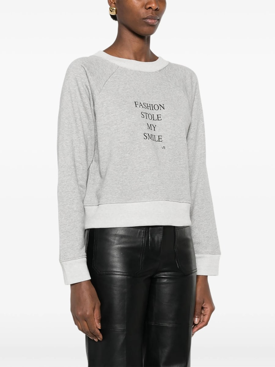 Victoria Beckham Victoria Beckham Slogan-print Raglan-sleeve Sweatshirt, view 4