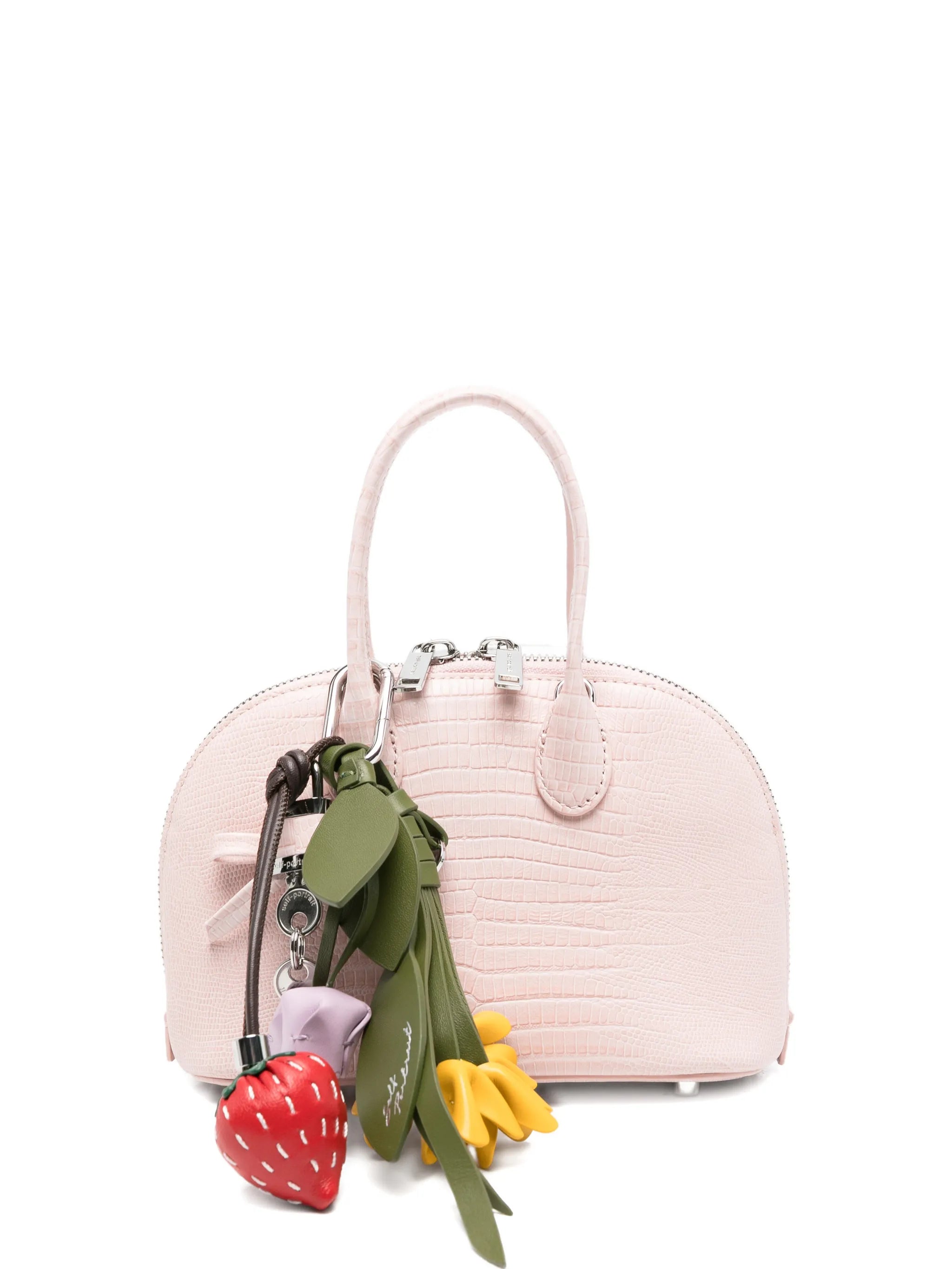 self-portrait Self-portrait Lizard-embossed Leather Mini Tote Bag