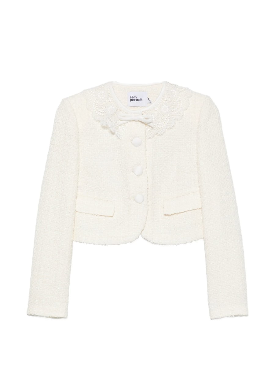 self-portrait Self-portrait Lace-collar Bouclé Jacket