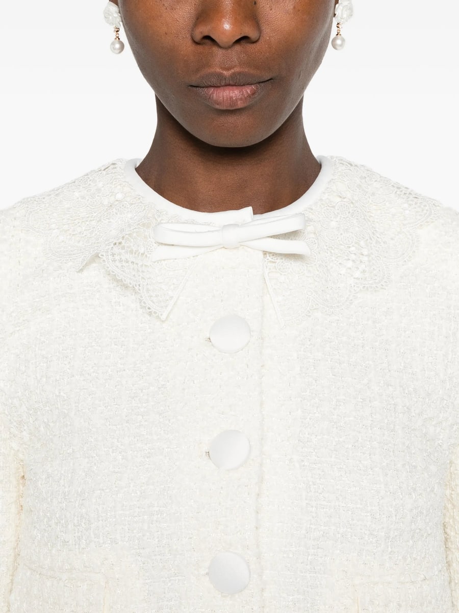 self-portrait Self-portrait Lace-collar Bouclé Jacket, view 3