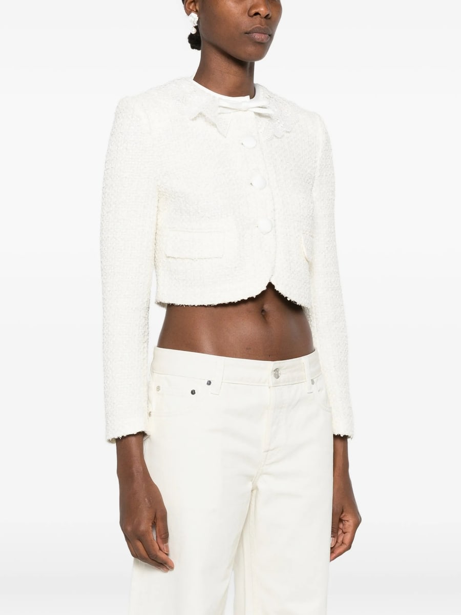 self-portrait Self-portrait Lace-collar Bouclé Jacket, view 4