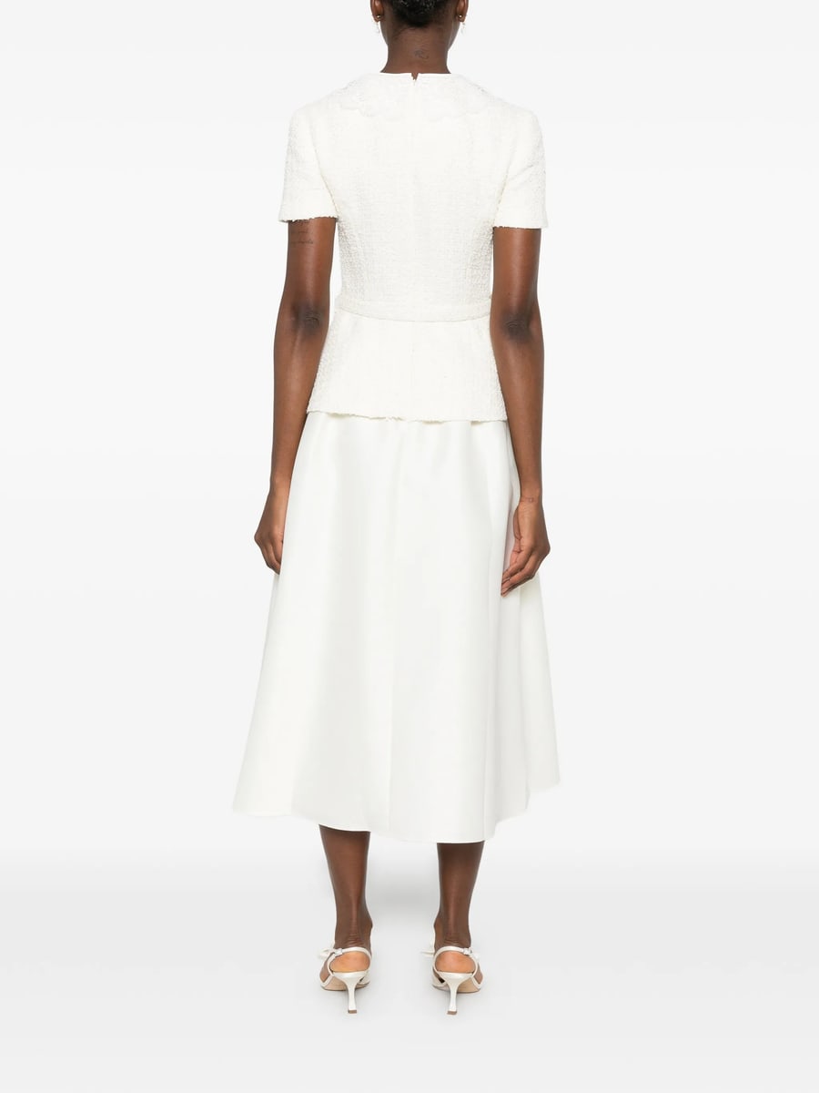 self-portrait Self-portrait Bouclé-knit Belted Midi Dress, view 2