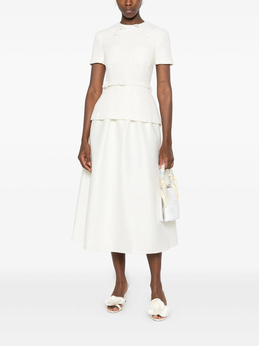self-portrait Self-portrait Bouclé-knit Belted Midi Dress, view 5