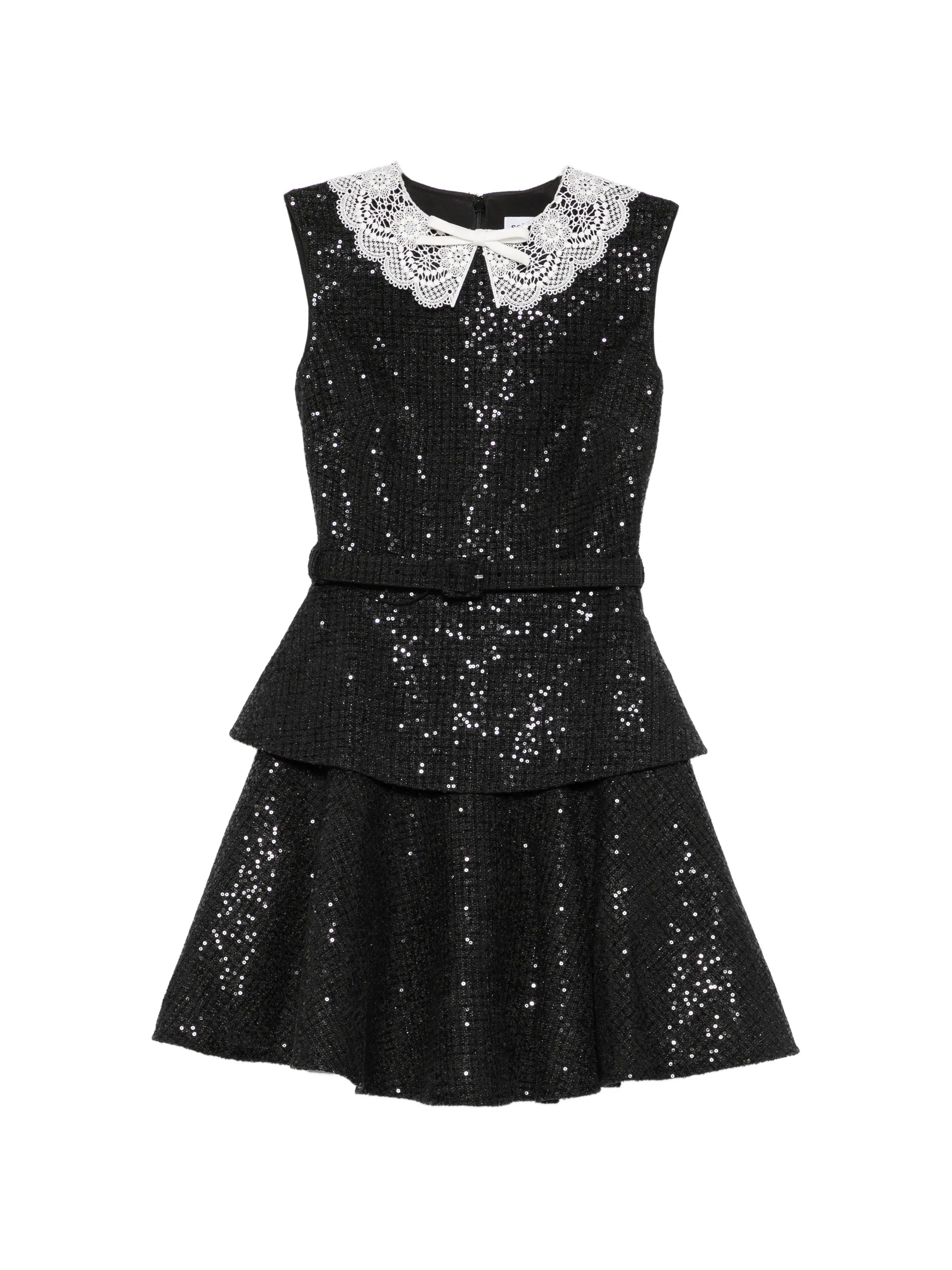 self-portrait Self-portrait Sequin-embellished Lace-collar Dress