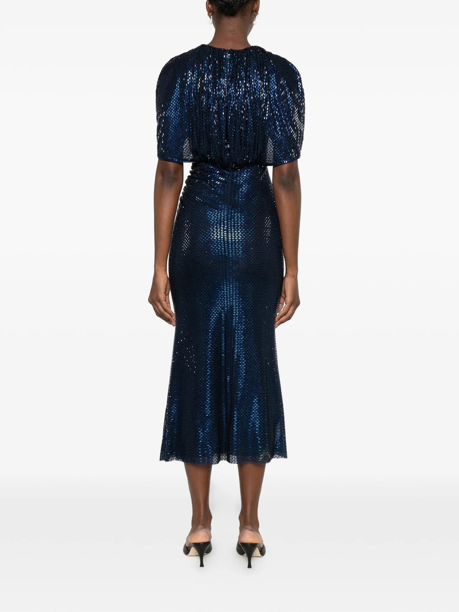 self-portrait Self-portrait Rhinestone-embellished Cape-sleeve Midi Dress, view 3