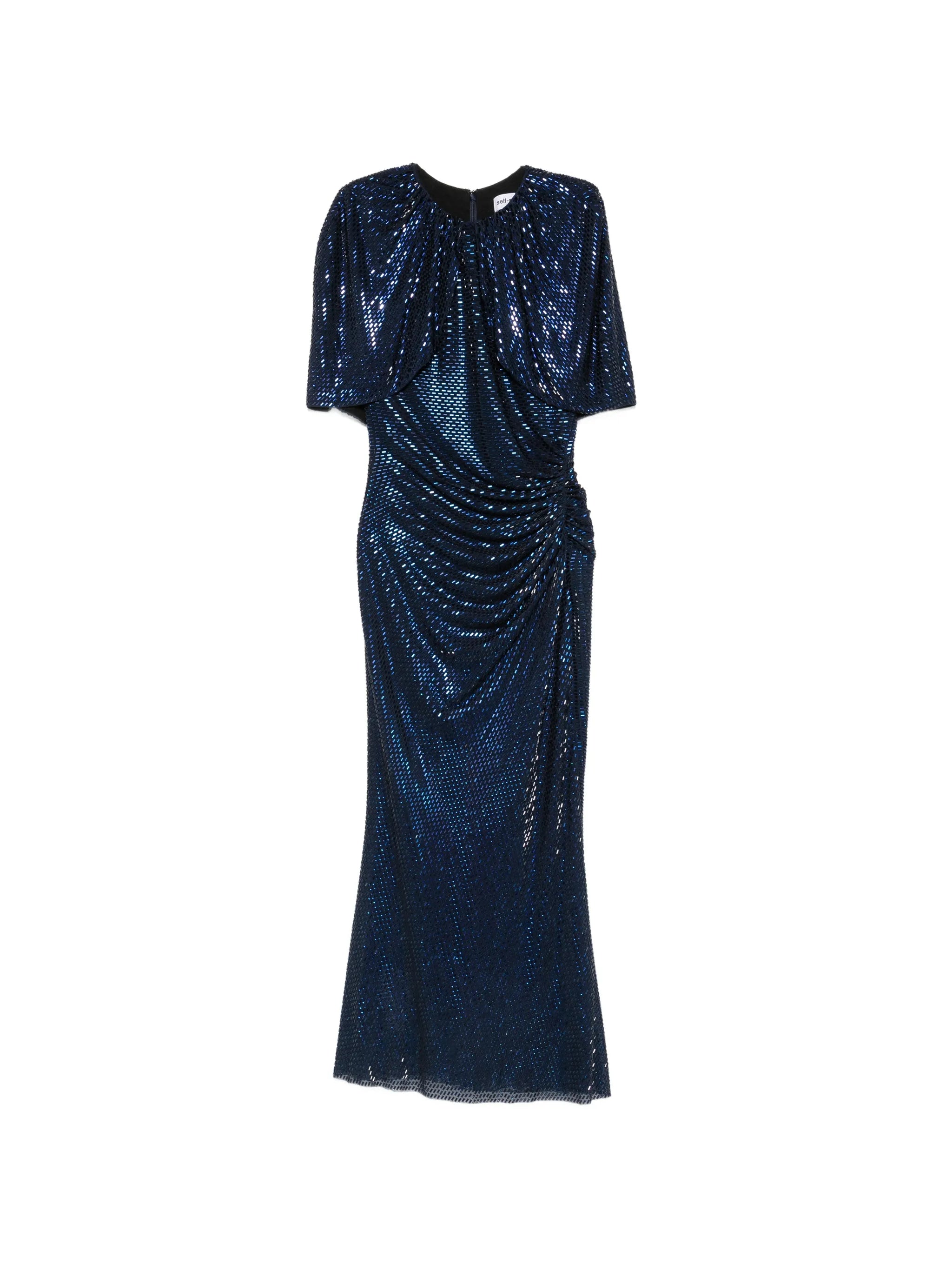 self-portrait Self-portrait Rhinestone-embellished Cape-sleeve Midi Dress