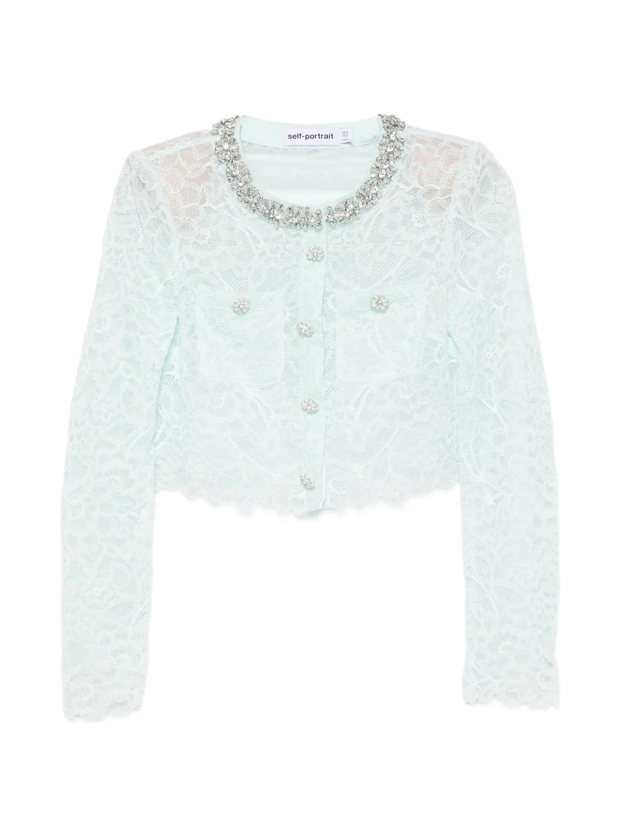 self-portrait Self-portrait Crystal-embellished Lace Jacket